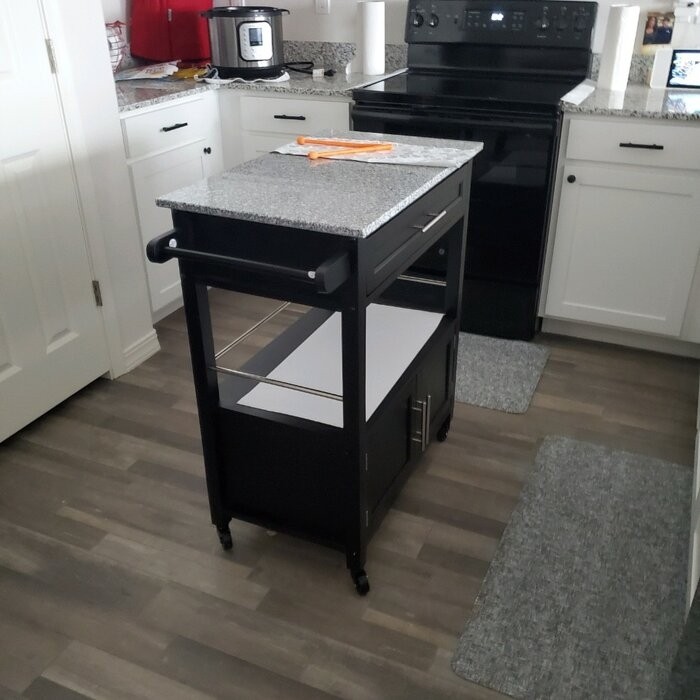 Houchin 30'' Wide Rolling Kitchen Cart with Granite Top