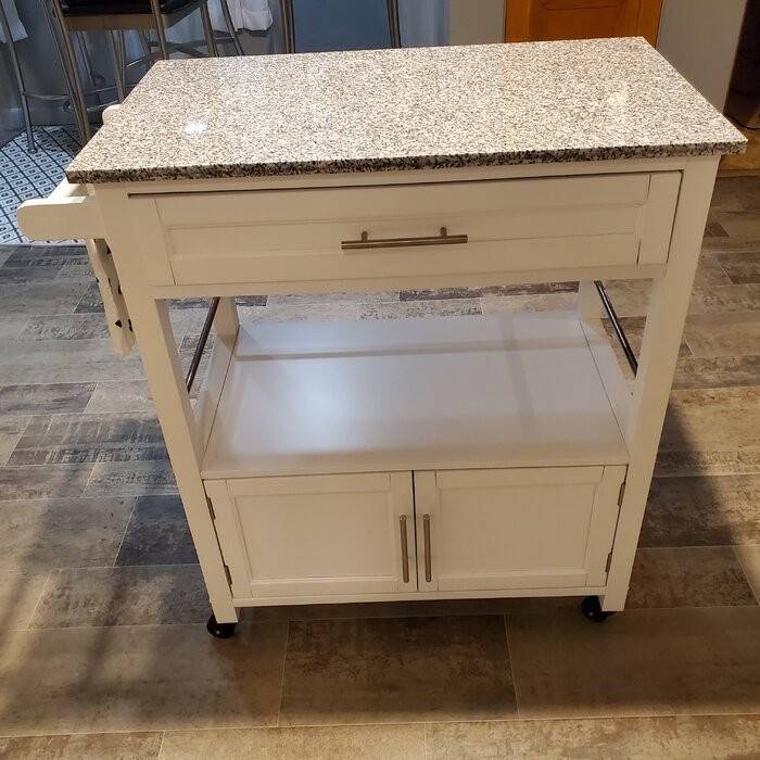 Houchin 30'' Wide Rolling Kitchen Cart with Granite Top