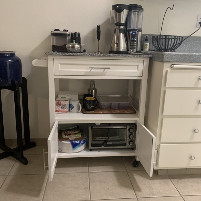Houchin 30'' Wide Rolling Kitchen Cart with Granite Top