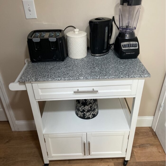 Houchin 30'' Wide Rolling Kitchen Cart with Granite Top