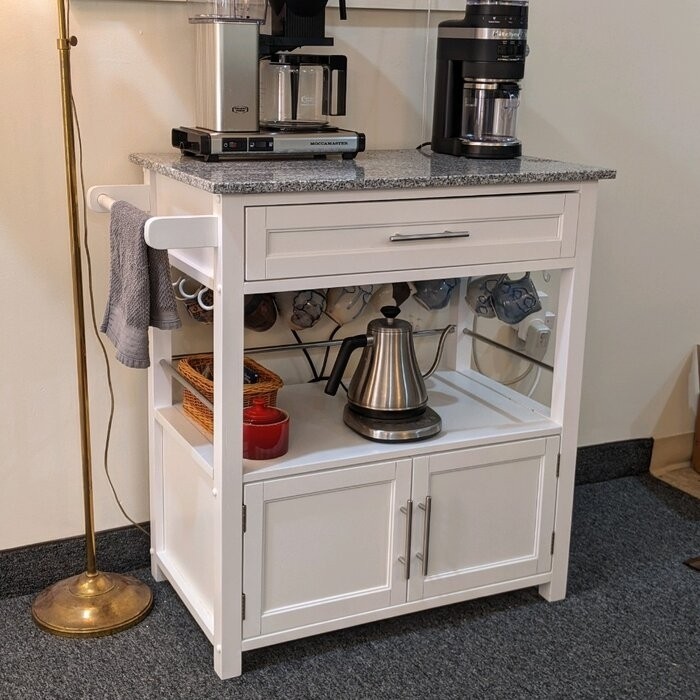 Houchin 30'' Wide Rolling Kitchen Cart with Granite Top