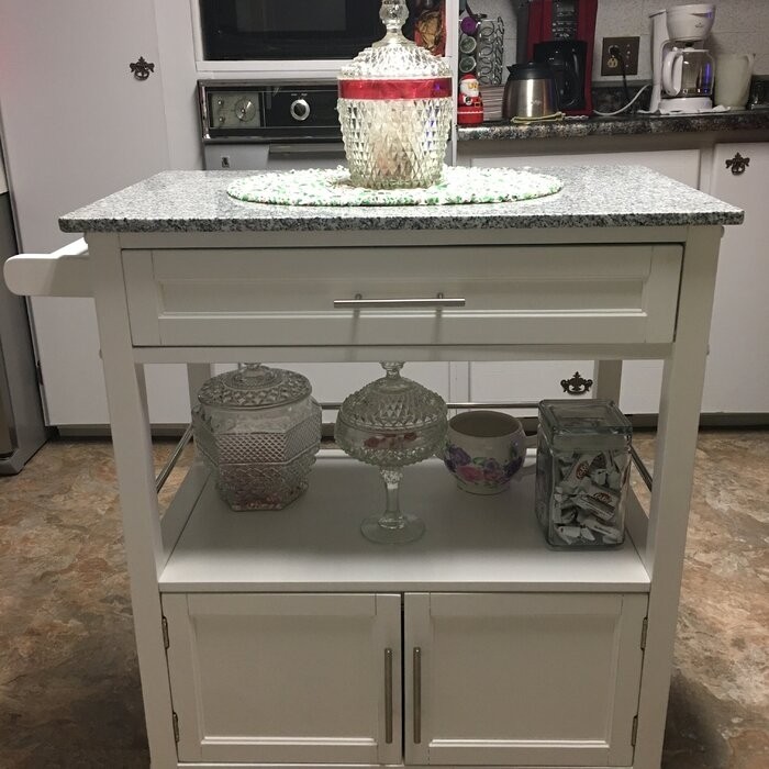 Houchin 30'' Wide Rolling Kitchen Cart with Granite Top