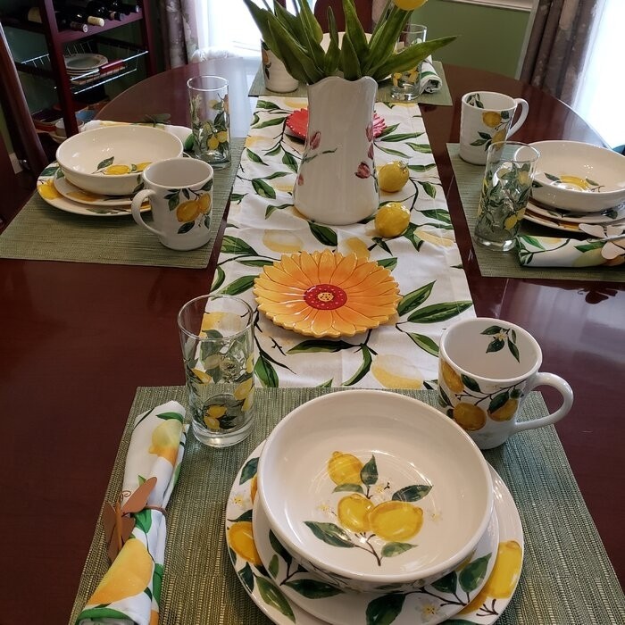 Hyde Lemon Bliss Print Table Runner