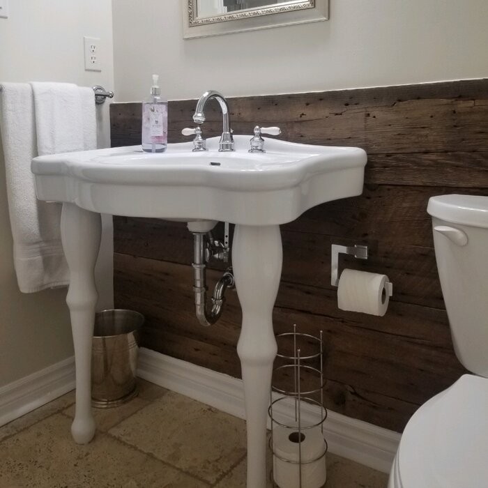 Imperial 29.13" Tall White Vitreous China Circular Console Bathroom Sink with Overflow