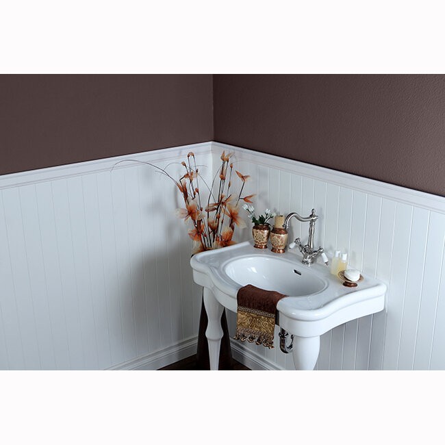Imperial 29.13" Tall White Vitreous China Circular Console Bathroom Sink with Overflow