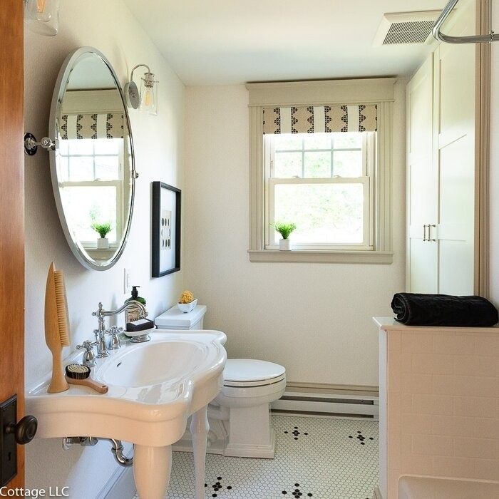 Imperial 29.13" Tall White Vitreous China Circular Console Bathroom Sink with Overflow