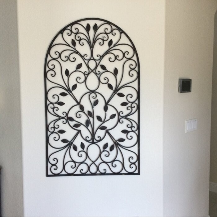 Iron Arched Window Panel Wall Décor