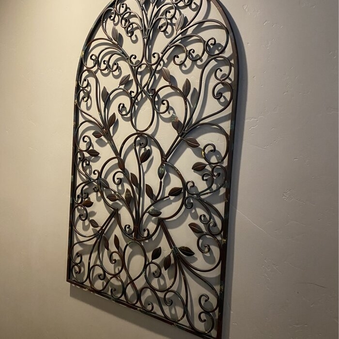 Arched Wrought Iron Wall Art Vintage Tuscan Indoor Outdoor Gate Decor US Stock 