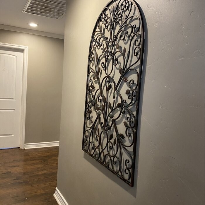 Iron Arched Window Panel Wall Décor
