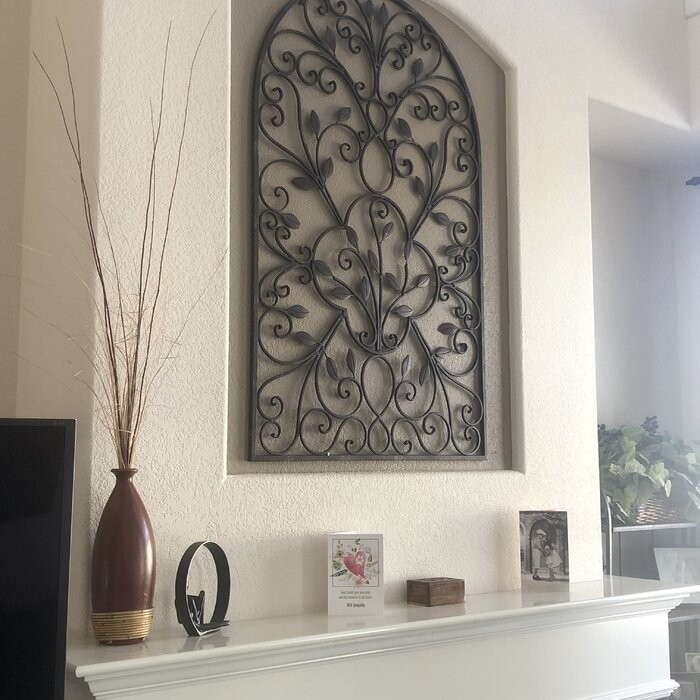 Iron Arched Window Panel Wall Décor