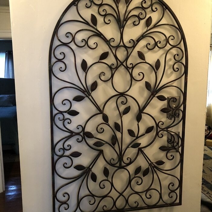 Iron Arched Window Panel Wall Décor