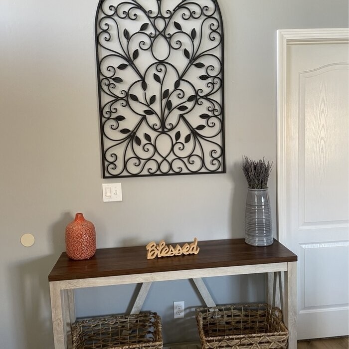 Iron Arched Window Panel Wall Décor