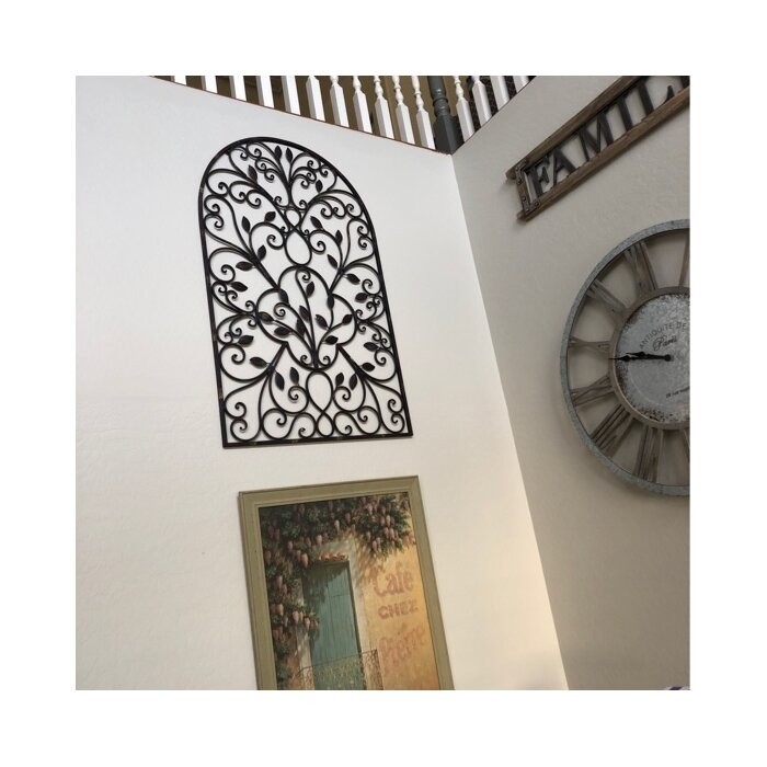 Iron Arched Window Panel Wall Décor