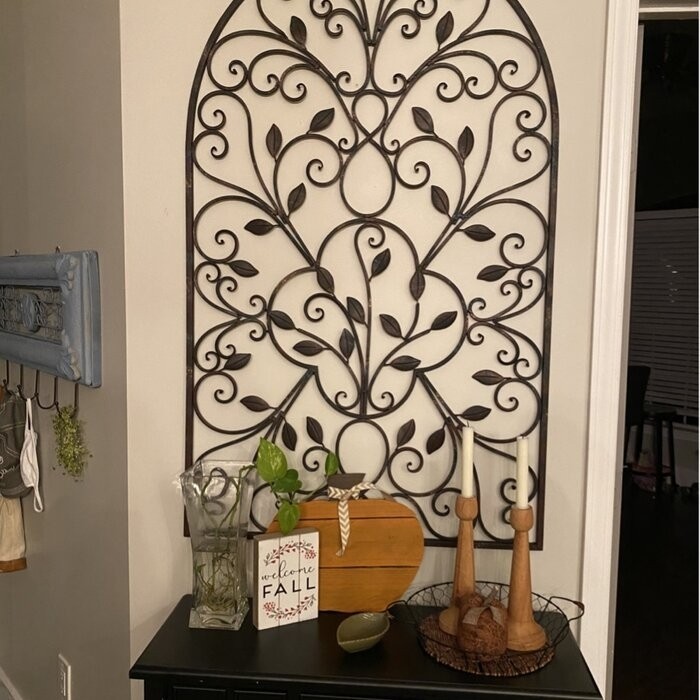 Iron Arched Window Panel Wall Décor