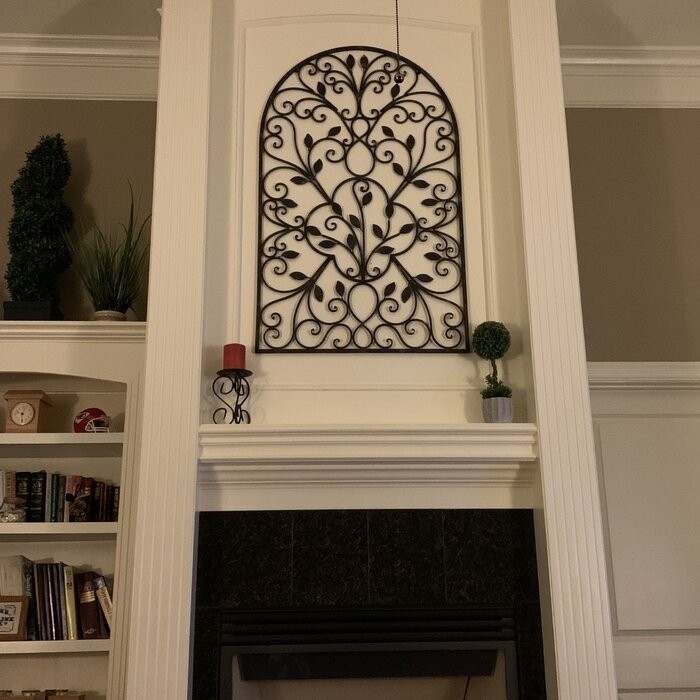 Iron Arched Window Panel Wall Décor