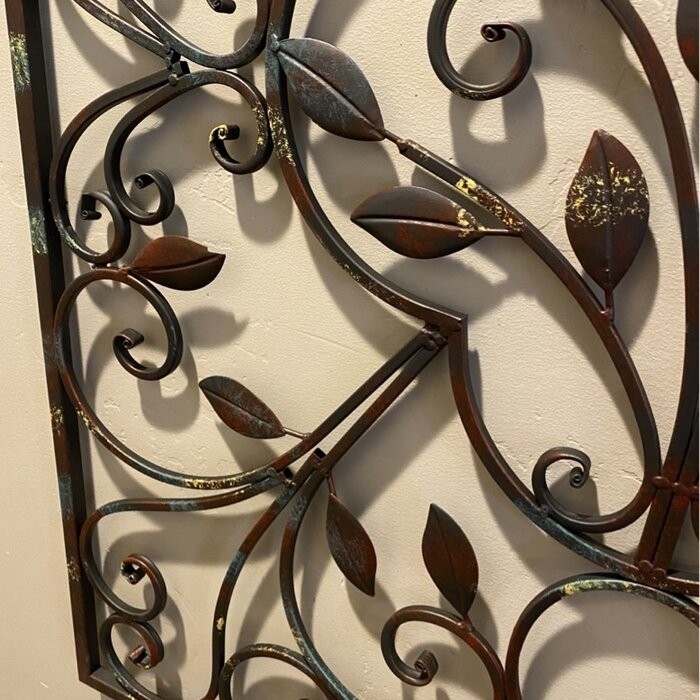 Iron Arched Window Panel Wall Décor