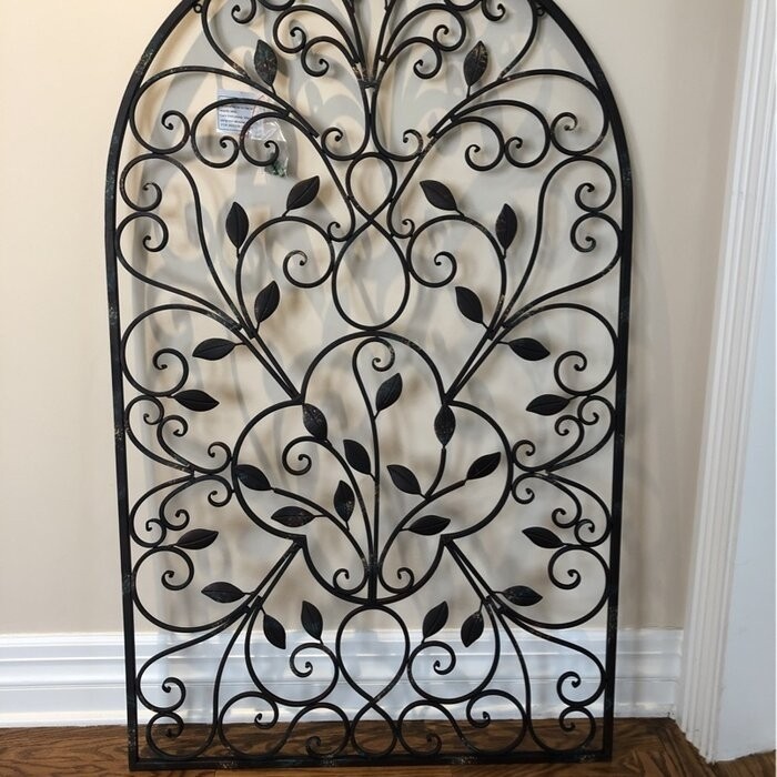 Iron Arched Window Panel Wall Décor
