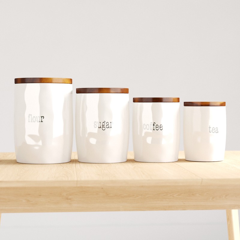 It's Just Words 4 Piece Kitchen Canister Set