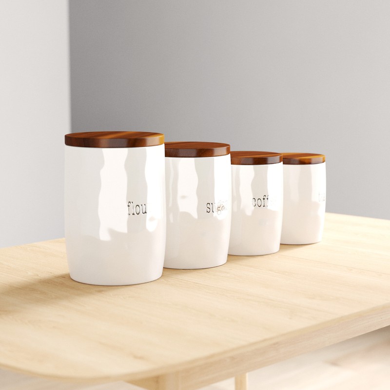 It's Just Words 4 Piece Kitchen Canister Set