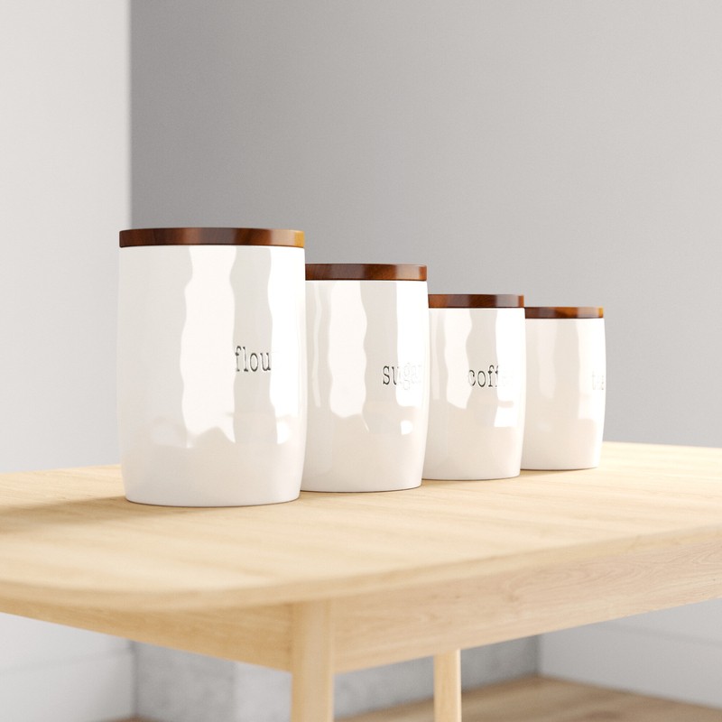 It's Just Words 4 Piece Kitchen Canister Set