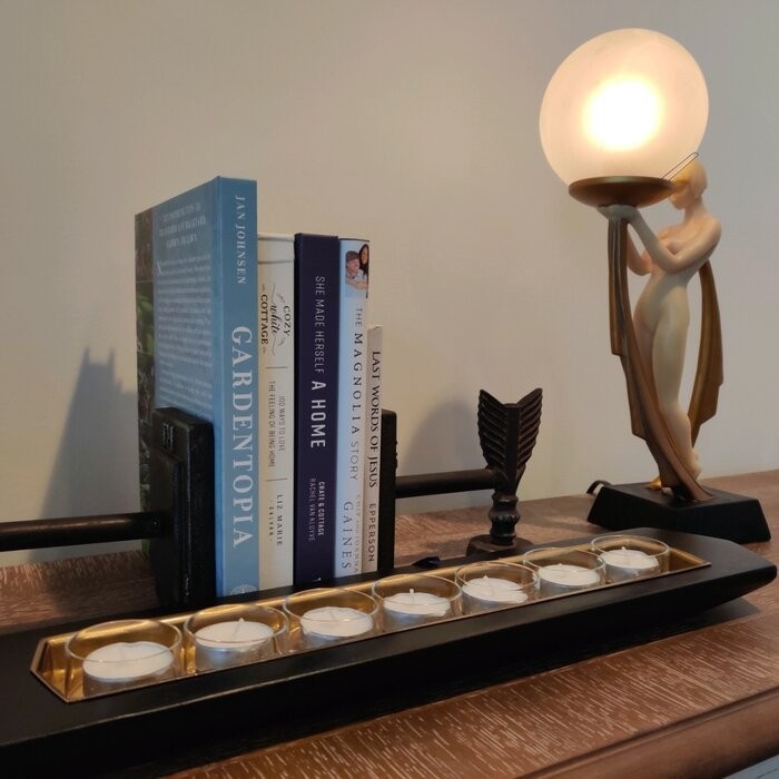 Ivory and Gold Art Deco Lighted Figurine