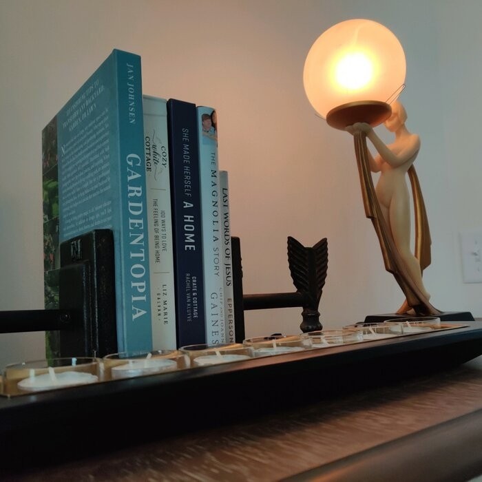 Ivory and Gold Art Deco Lighted Figurine
