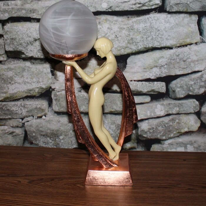 Ivory and Gold Art Deco Lighted Figurine