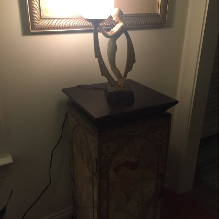 Ivory and Gold Art Deco Lighted Figurine