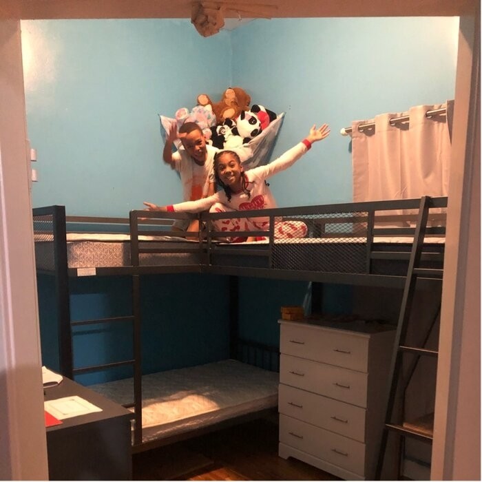 Jamarion Twin Over Twin Over Twin Bunk Bed with Built-in-Desk by Mercury Row® Teen