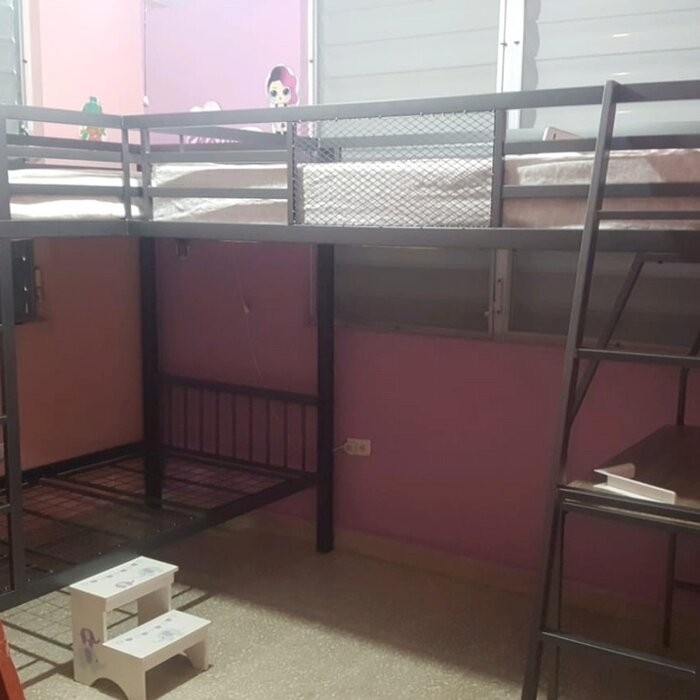 Jamarion Twin Over Twin Over Twin Bunk Bed with Built-in-Desk by Mercury Row® Teen