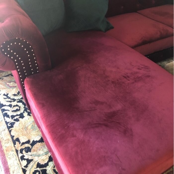 Jeanette 98" Wide Velvet Reversible Sofa & Chaise