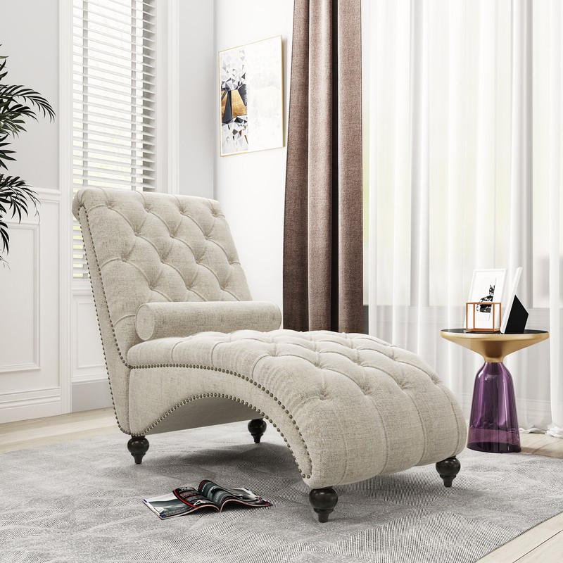 Jessamine Tufted Armless Reclining Chaise Lounge