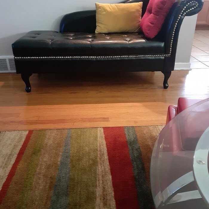 Jolie Tufted Faux Leather Right Recessed Arms Chaise Lounge with Storage