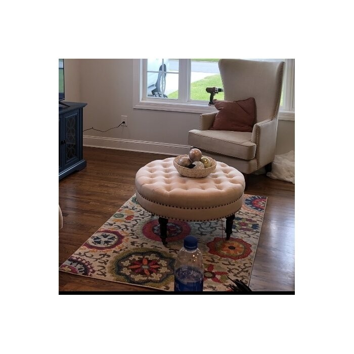 Jordin 34'' Wide Tufted Round Cocktail Ottoman