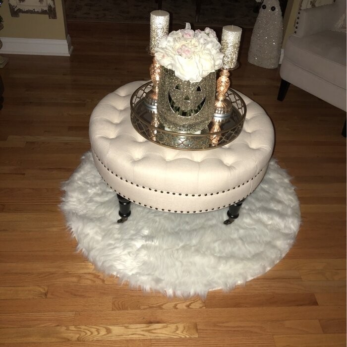 Jordin 34'' Wide Tufted Round Cocktail Ottoman