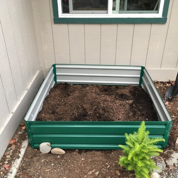 Kadyn 4 ft x 4 ft Galvanized Steel Raised Garden Bed