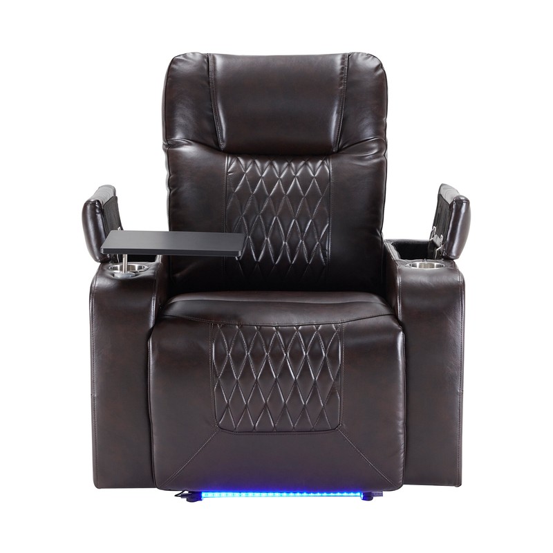 Kamarion 35.8'' Wide Faux Leather Power Swivel Zero Gravity Recliner