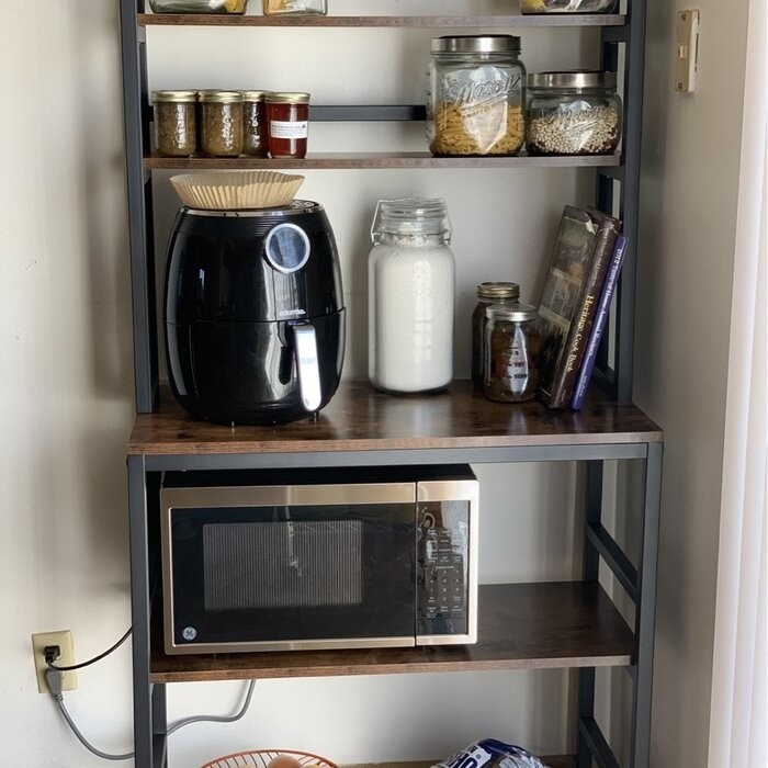 Kaniyah 31.49'' Steel Standard Baker's Rack with Microwave Compatibility