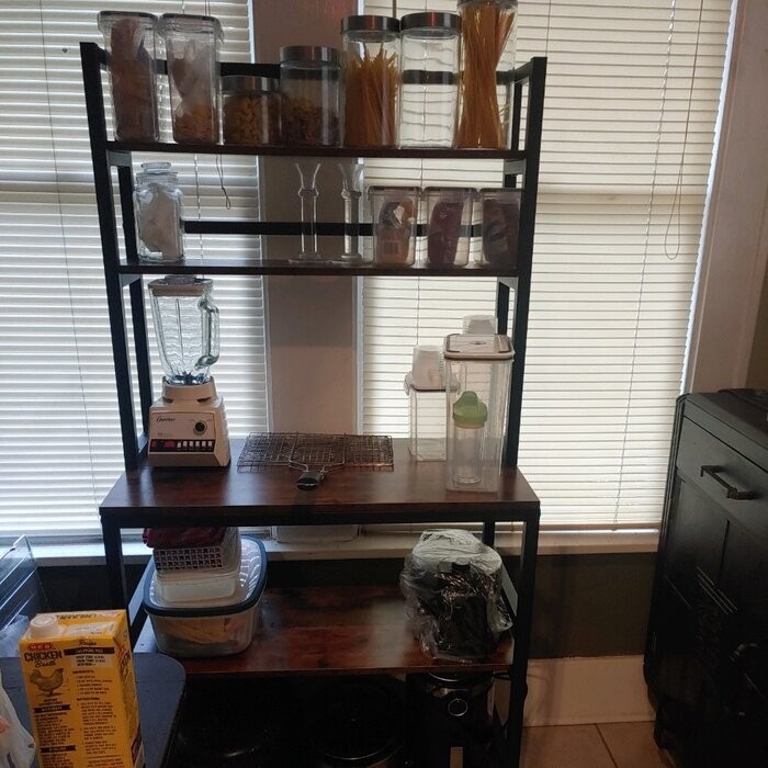 Kaniyah 31.49'' Steel Standard Baker's Rack with Microwave Compatibility