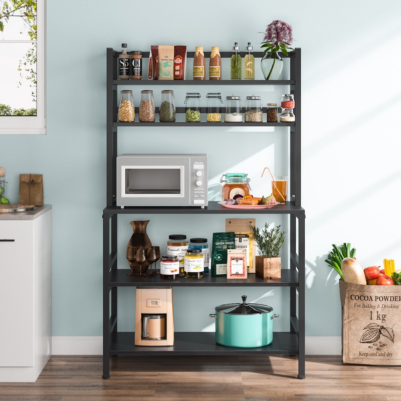Kaniyah 31.49'' Steel Standard Baker's Rack with Microwave Compatibility