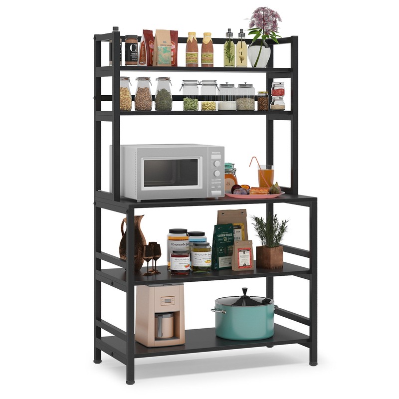 Kaniyah 31.49'' Steel Standard Baker's Rack with Microwave Compatibility
