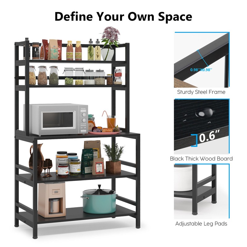 Kaniyah 31.49'' Steel Standard Baker's Rack with Microwave Compatibility