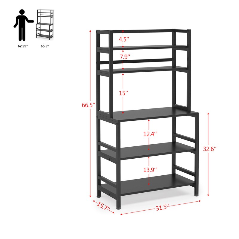 Kaniyah 31.49'' Steel Standard Baker's Rack with Microwave Compatibility