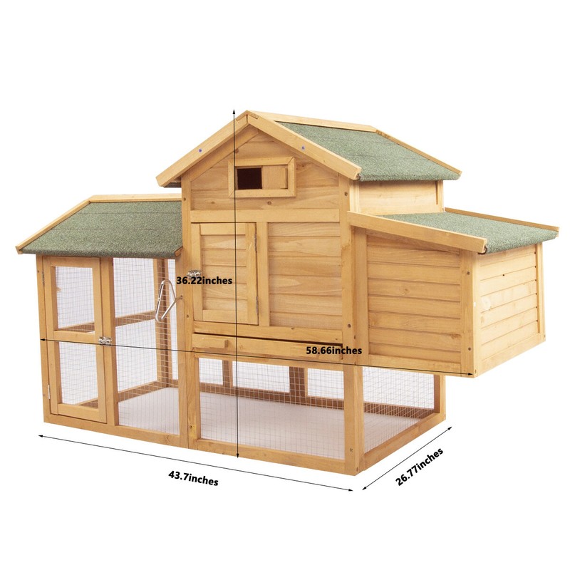 Kasbar Chicken Coop with Roosting Bar For Up To 8 Chickens