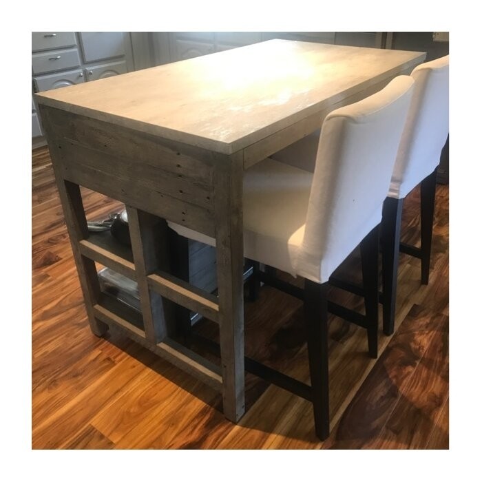 Kinston 50'' Wide Kitchen Island with Solid Wood Top