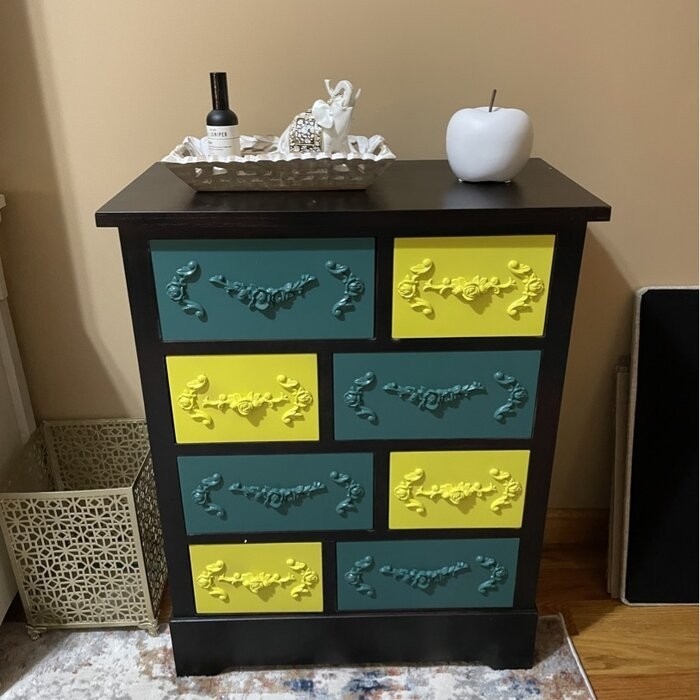 Kova 31'' Tall Solid Wood 8 - Drawer Apothecary Accent Chest