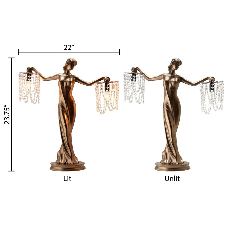 Kuntz Grecian Goddess Beaded 24" Table Lamp