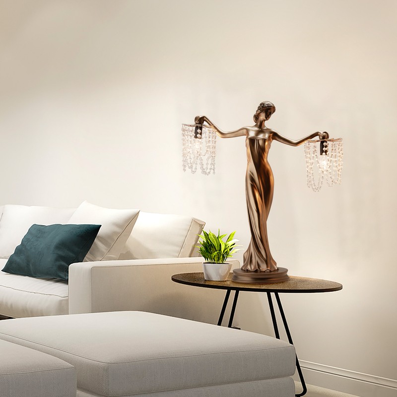 Kuntz Grecian Goddess Beaded 24" Table Lamp