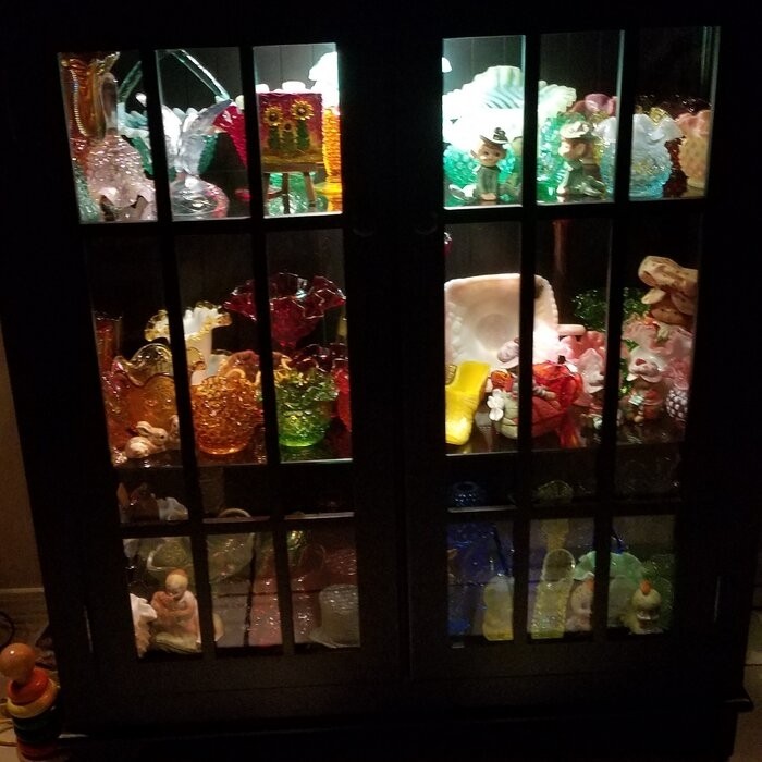 Kyles 38'' Wide Solid Wood Curio Cabinet with Lighting