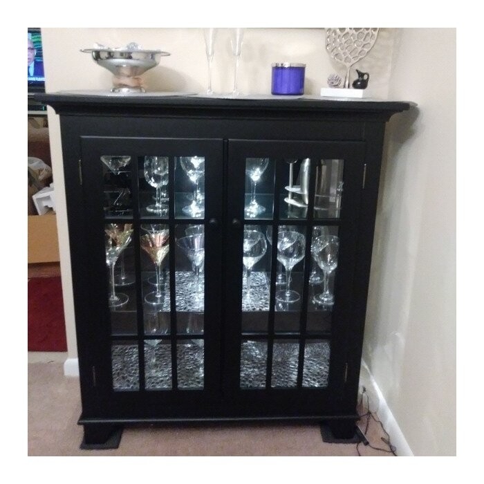 Kyles 38'' Wide Solid Wood Curio Cabinet with Lighting